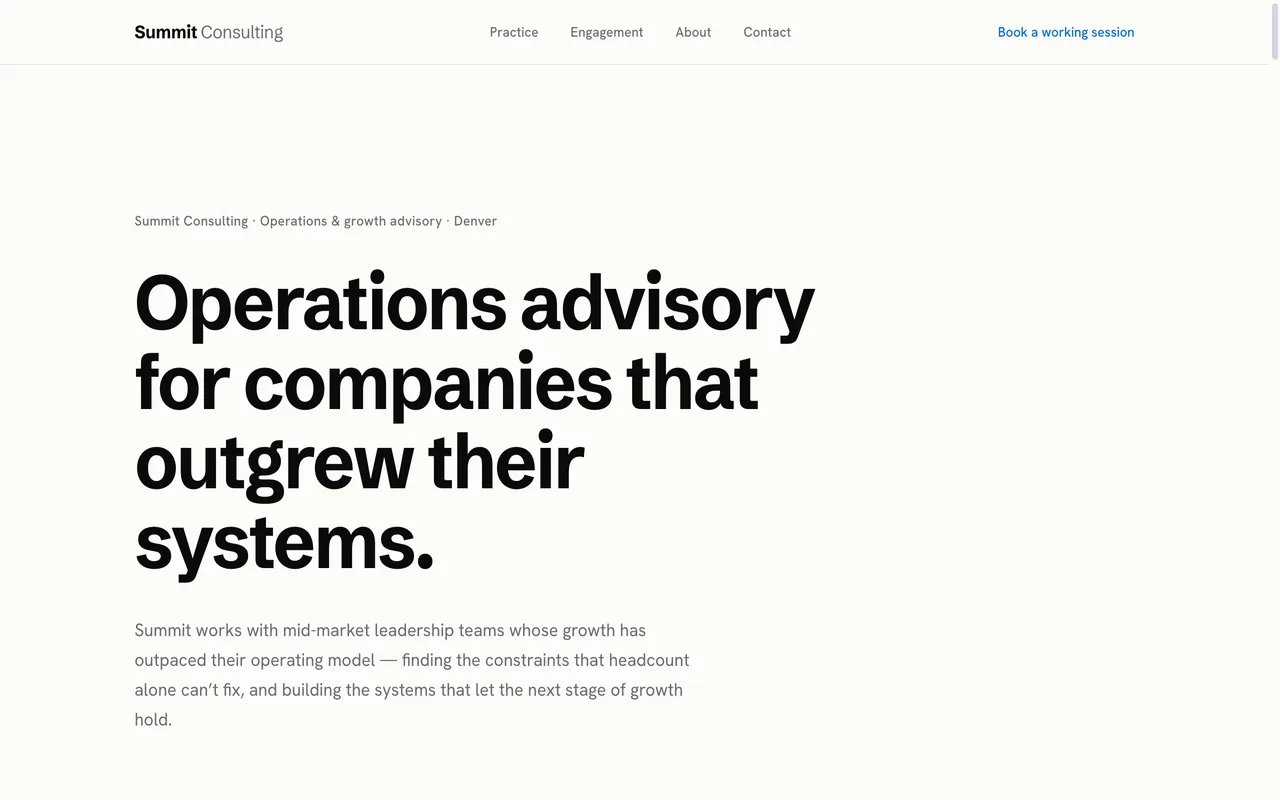 Summit Consulting &mdash; a business advisory site generated with FyneSite